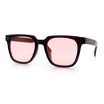 Mens Classy Gentlemans Thin Plastic Rectangular Horn Rim Retro Sunglasses