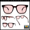 Mens Classy Gentlemans Thin Plastic Rectangular Horn Rim Retro Sunglasses