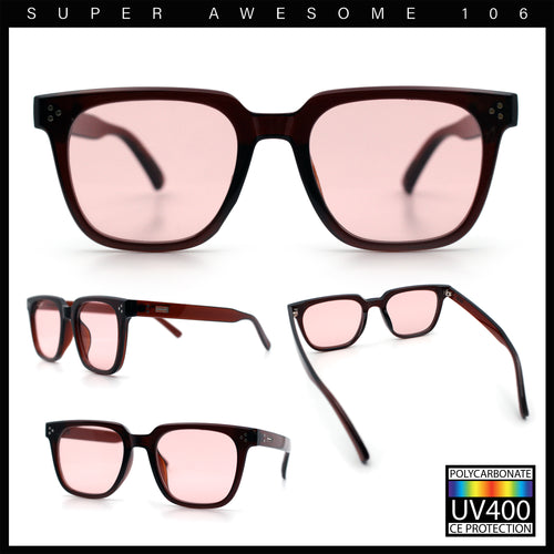 Mens Classy Gentlemans Thin Plastic Rectangular Horn Rim Retro Sunglasses