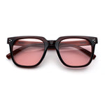 Mens Classy Gentlemans Thin Plastic Rectangular Horn Rim Retro Sunglasses
