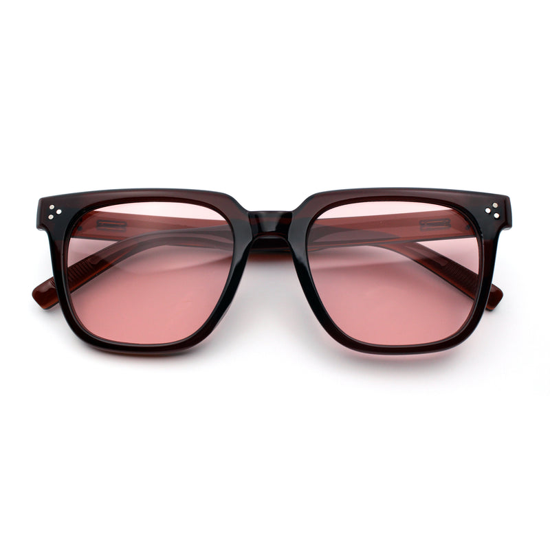 Mens Classy Gentlemans Thin Plastic Rectangular Horn Rim Retro Sunglasses