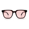 Mens Classy Gentlemans Thin Plastic Rectangular Horn Rim Retro Sunglasses