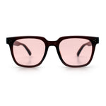 Mens Classy Gentlemans Thin Plastic Rectangular Horn Rim Retro Sunglasses