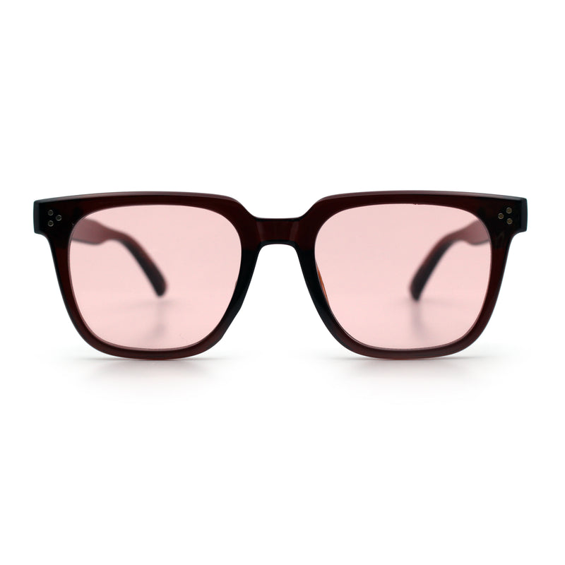 Mens Classy Gentlemans Thin Plastic Rectangular Horn Rim Retro Sunglasses