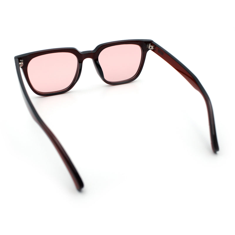 Mens Classy Gentlemans Thin Plastic Rectangular Horn Rim Retro Sunglasses