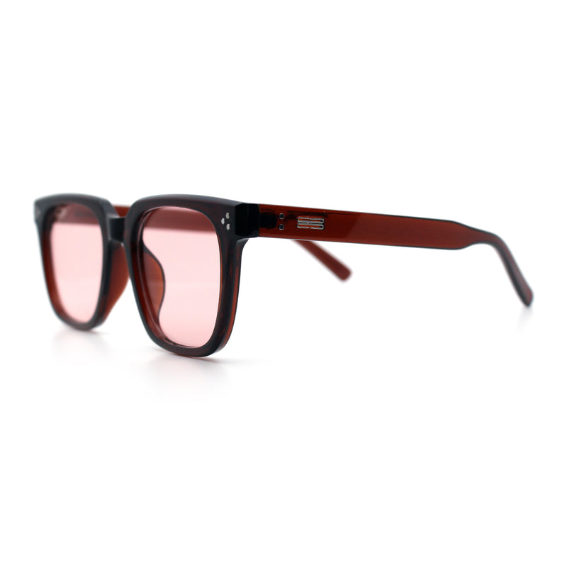 Mens Classy Gentlemans Thin Plastic Rectangular Horn Rim Retro Sunglasses