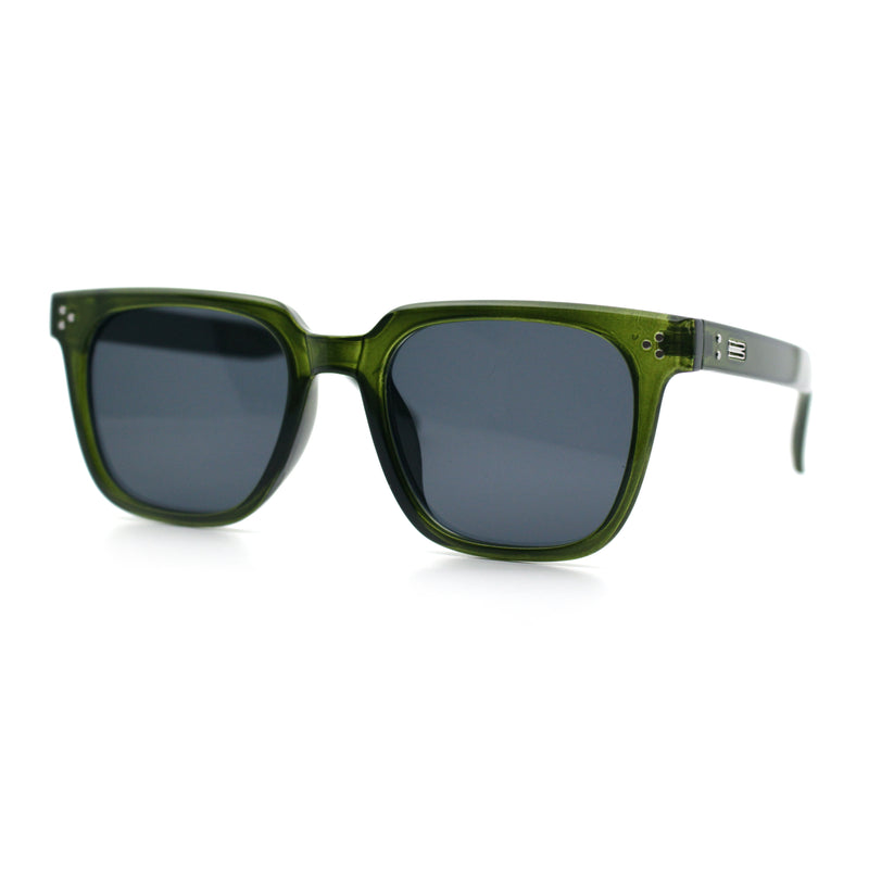 Mens Classy Gentlemans Thin Plastic Rectangular Horn Rim Retro Sunglasses