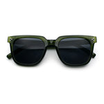 Mens Classy Gentlemans Thin Plastic Rectangular Horn Rim Retro Sunglasses