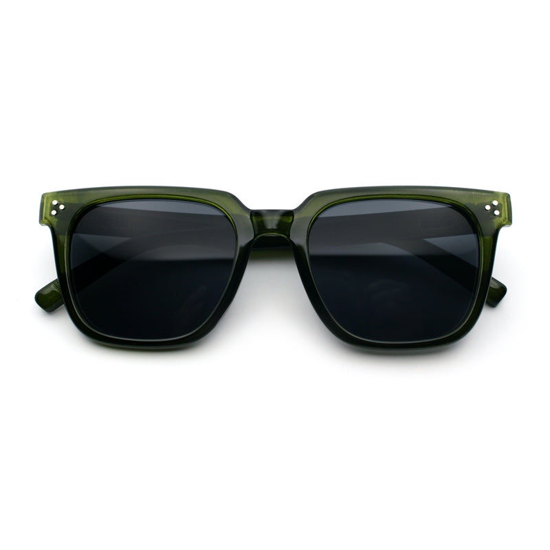 Mens Classy Gentlemans Thin Plastic Rectangular Horn Rim Retro Sunglasses