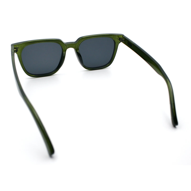 Mens Classy Gentlemans Thin Plastic Rectangular Horn Rim Retro Sunglasses