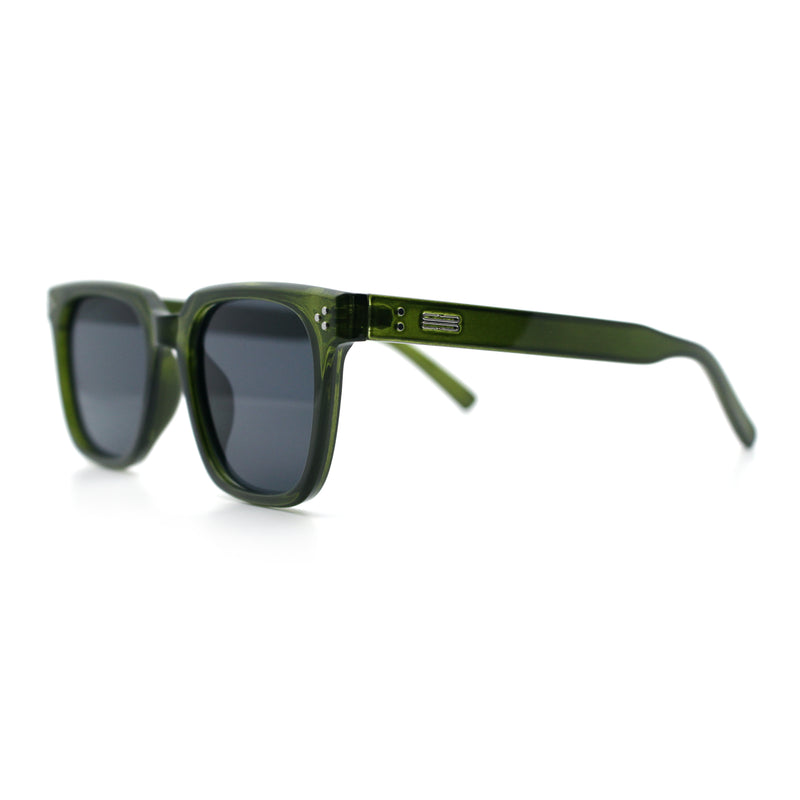 Mens Classy Gentlemans Thin Plastic Rectangular Horn Rim Retro Sunglasses