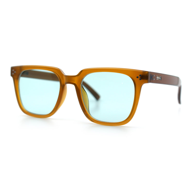 Mens Classy Gentlemans Thin Plastic Rectangular Horn Rim Retro Sunglasses