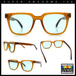 Mens Classy Gentlemans Thin Plastic Rectangular Horn Rim Retro Sunglasses