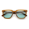 Mens Classy Gentlemans Thin Plastic Rectangular Horn Rim Retro Sunglasses