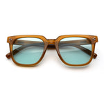 Mens Classy Gentlemans Thin Plastic Rectangular Horn Rim Retro Sunglasses