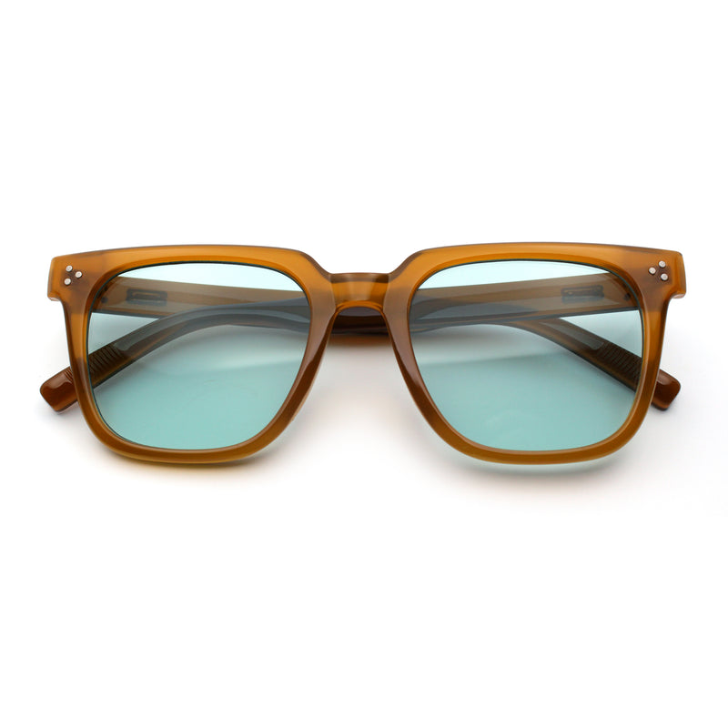 Mens Classy Gentlemans Thin Plastic Rectangular Horn Rim Retro Sunglasses