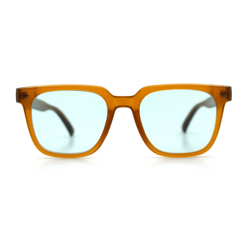 Mens Classy Gentlemans Thin Plastic Rectangular Horn Rim Retro Sunglasses