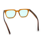Mens Classy Gentlemans Thin Plastic Rectangular Horn Rim Retro Sunglasses