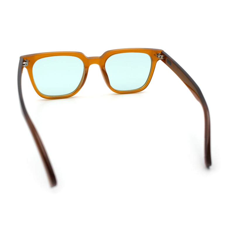 Mens Classy Gentlemans Thin Plastic Rectangular Horn Rim Retro Sunglasses