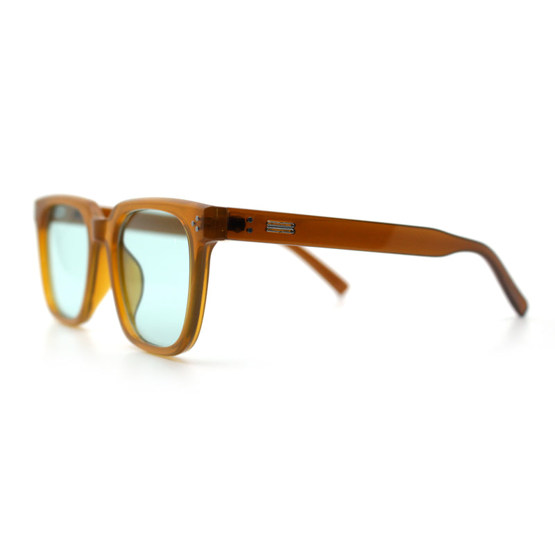 Mens Classy Gentlemans Thin Plastic Rectangular Horn Rim Retro Sunglasses