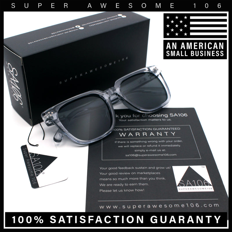 Mens Classy Gentlemans Thin Plastic Rectangular Horn Rim Retro Sunglasses
