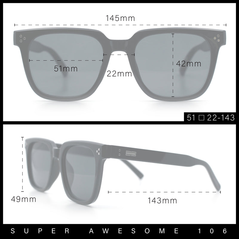 Mens Classy Gentlemans Thin Plastic Rectangular Horn Rim Retro Sunglasses