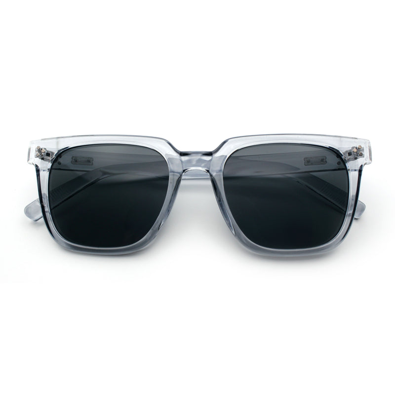 Mens Classy Gentlemans Thin Plastic Rectangular Horn Rim Retro Sunglasses