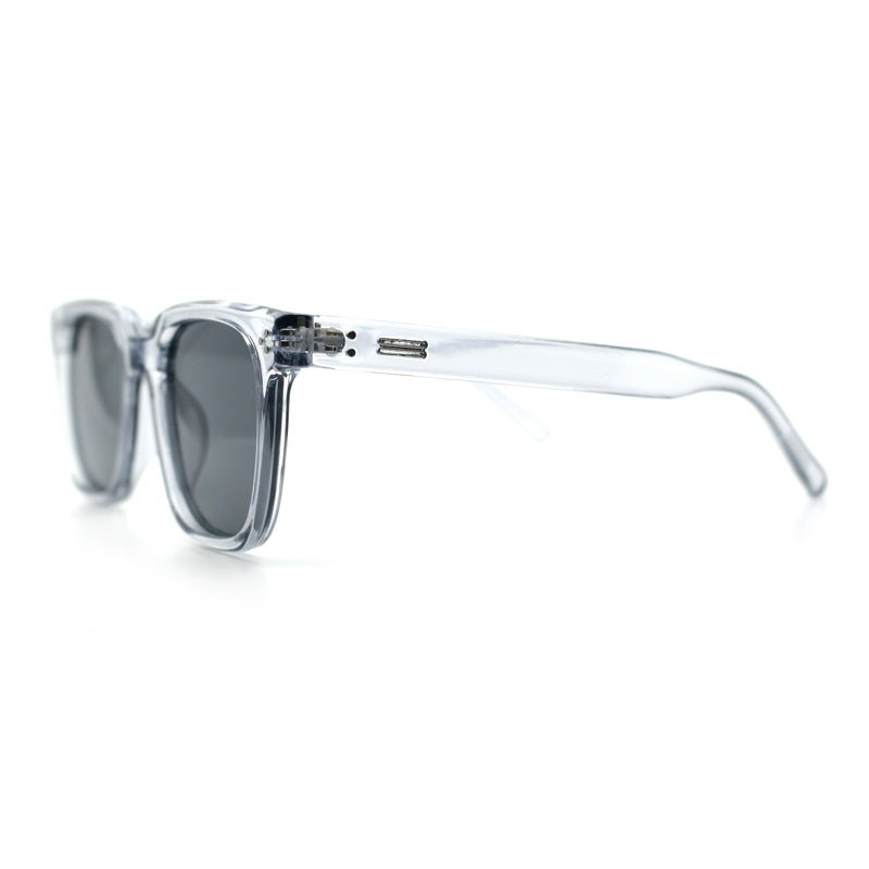 Mens Classy Gentlemans Thin Plastic Rectangular Horn Rim Retro Sunglasses
