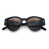 Womens Mod Vintage Style Thick Temple Round Hipster Plastic Sunglasses