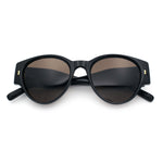 Womens Mod Vintage Style Thick Temple Round Hipster Plastic Sunglasses