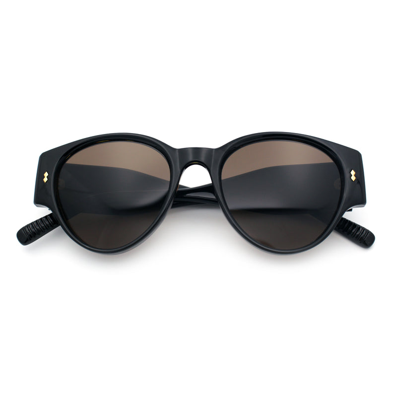 Womens Mod Vintage Style Thick Temple Round Hipster Plastic Sunglasses