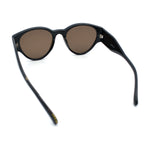 Womens Mod Vintage Style Thick Temple Round Hipster Plastic Sunglasses