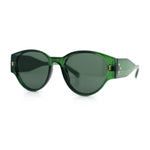 Womens Mod Vintage Style Thick Temple Round Hipster Plastic Sunglasses