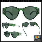 Womens Mod Vintage Style Thick Temple Round Hipster Plastic Sunglasses