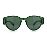 Womens Mod Vintage Style Thick Temple Round Hipster Plastic Sunglasses