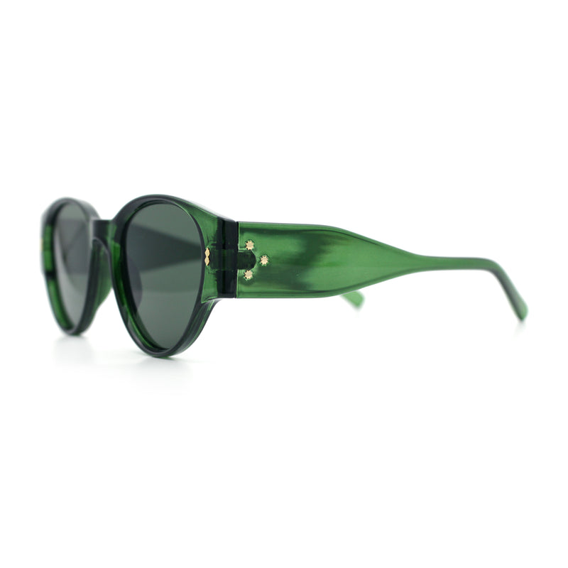 Womens Mod Vintage Style Thick Temple Round Hipster Plastic Sunglasses