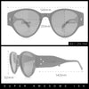 Womens Mod Vintage Style Thick Temple Round Hipster Plastic Sunglasses