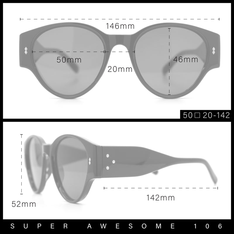 Womens Mod Vintage Style Thick Temple Round Hipster Plastic Sunglasses