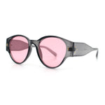 Womens Mod Vintage Style Thick Temple Round Hipster Plastic Sunglasses