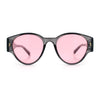 Womens Mod Vintage Style Thick Temple Round Hipster Plastic Sunglasses