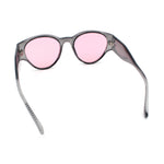 Womens Mod Vintage Style Thick Temple Round Hipster Plastic Sunglasses