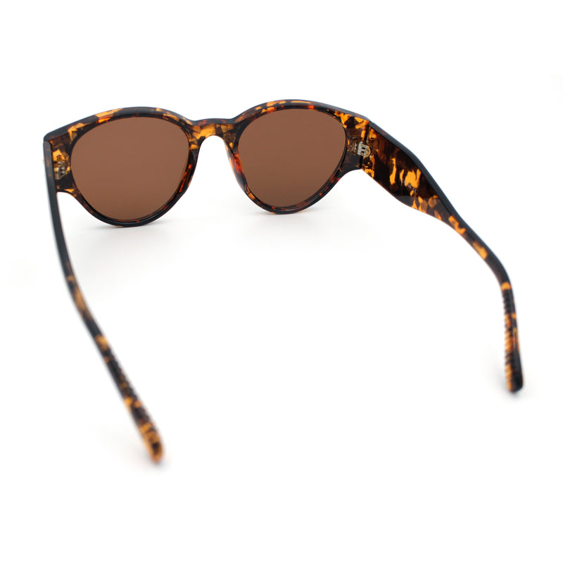 Womens Mod Vintage Style Thick Temple Round Hipster Plastic Sunglasses