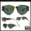 Womens Mod Vintage Style Thick Temple Round Hipster Plastic Sunglasses