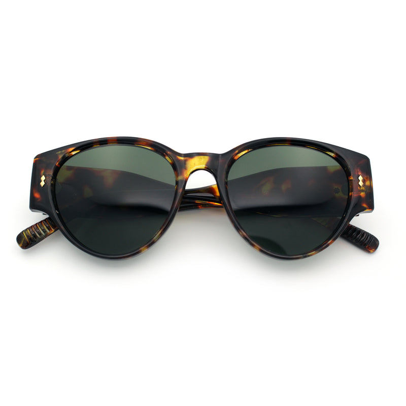 Womens Mod Vintage Style Thick Temple Round Hipster Plastic Sunglasses