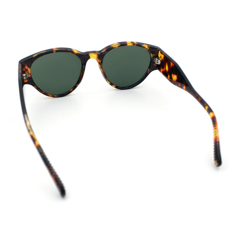 Womens Mod Vintage Style Thick Temple Round Hipster Plastic Sunglasses