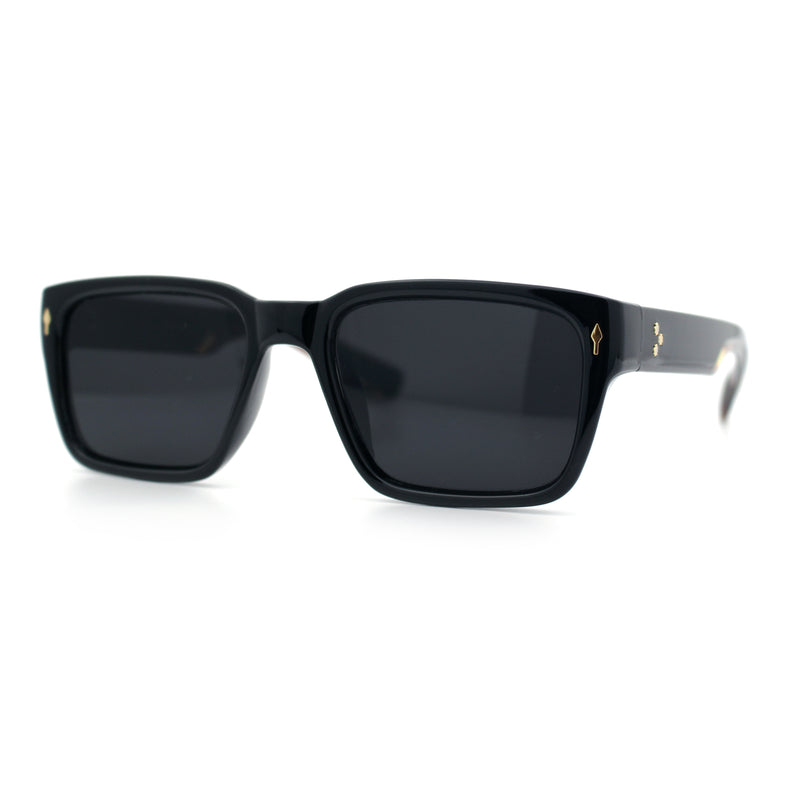 Mens Narrow Rectangle Vintage Style Bohemian Plastic Fashion Sunglasses