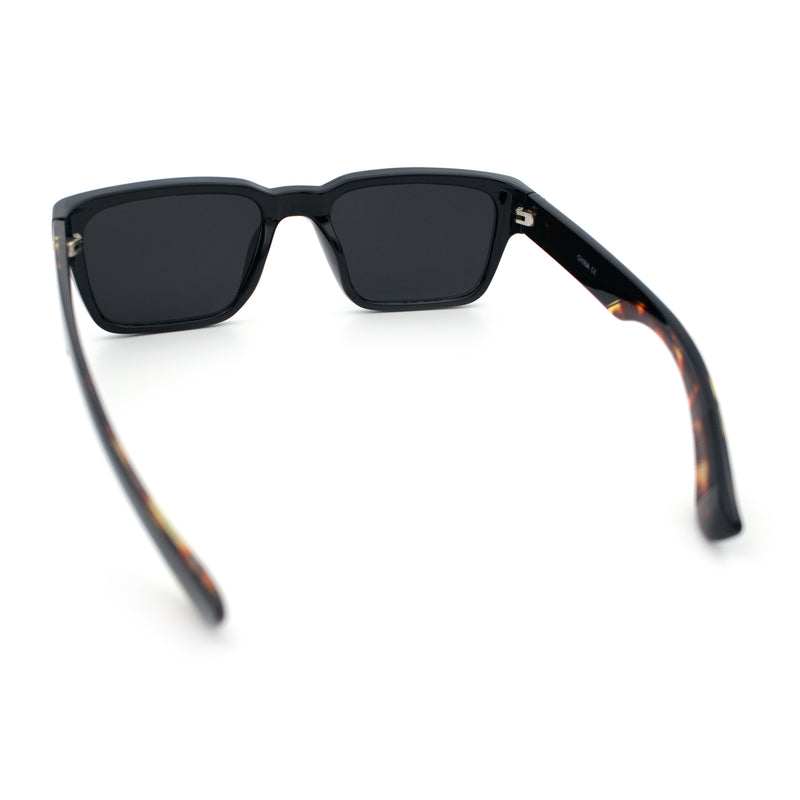 Mens Narrow Rectangle Vintage Style Bohemian Plastic Fashion Sunglasses