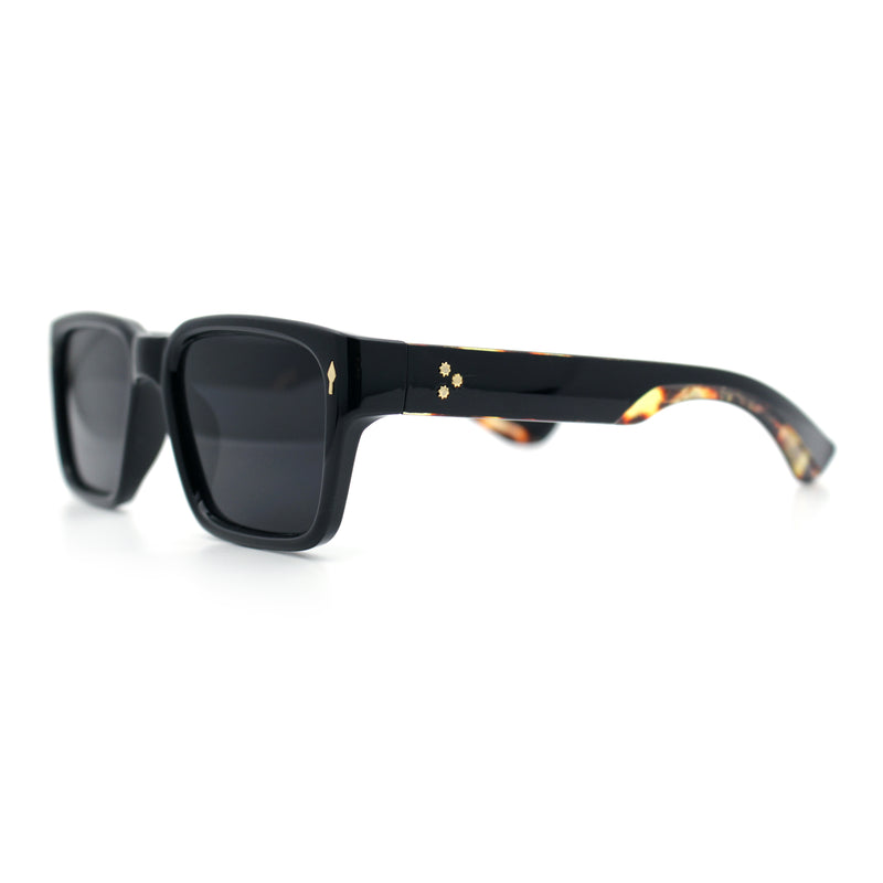 Mens Narrow Rectangle Vintage Style Bohemian Plastic Fashion Sunglasses