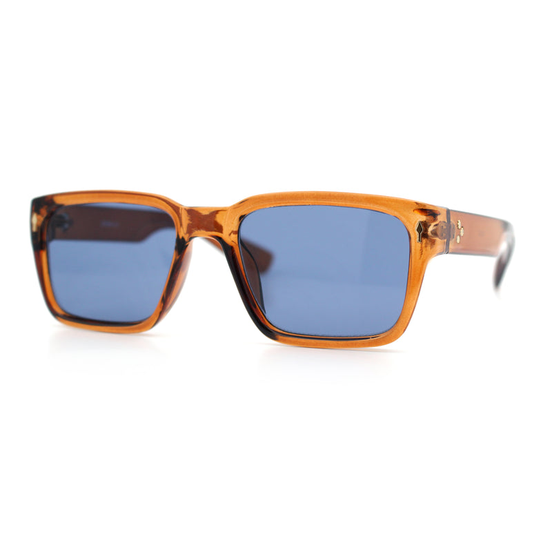 Mens Narrow Rectangle Vintage Style Bohemian Plastic Fashion Sunglasses