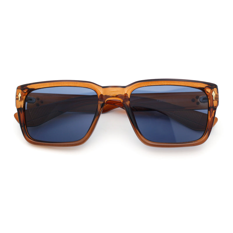 Mens Narrow Rectangle Vintage Style Bohemian Plastic Fashion Sunglasses